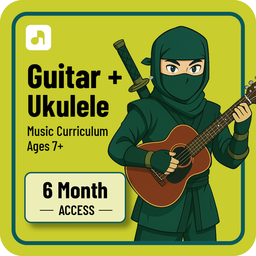 Guitar & Ukulele Curriculum + Live Zoom Lessons (6 Month Membership)