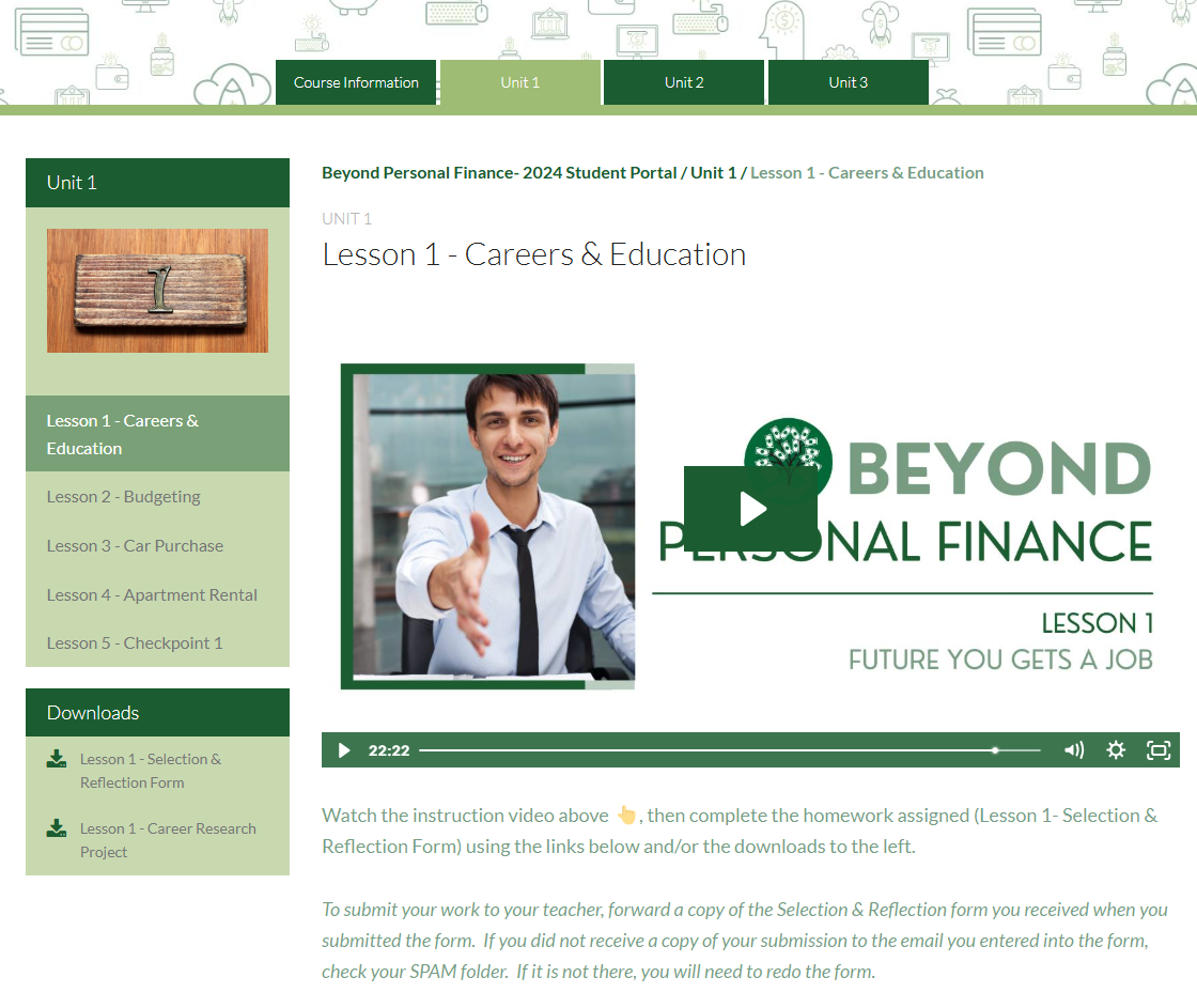 Beyond Personal Finance Teen (Ages 13+) Curriculum WITH TEACHER WORKBOOK!