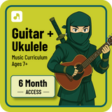 Guitar & Ukulele Curriculum + Live Zoom Lessons (6 Month Membership)