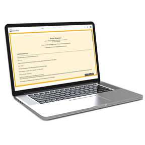 Laptop displaying a webpage with text on a white background