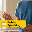 Person holding a book with 'Public Speaking' text overlay